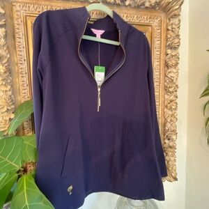 Lilly Pulitzer Navy Quarter-Zip Sweatshirt